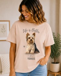 E&S PETS Yorkie T-Shirt, Pink, Large
