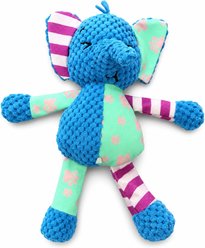 EYS Elephant Soft Plush Squeaky Dog Toy with Crinkle Ears, Blue