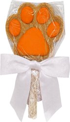 Claudia's Canine Bakery Orange Paw Print Pop Human Grade Peanut Butter Flavored Dog Crunchy Treats, 2.5-oz