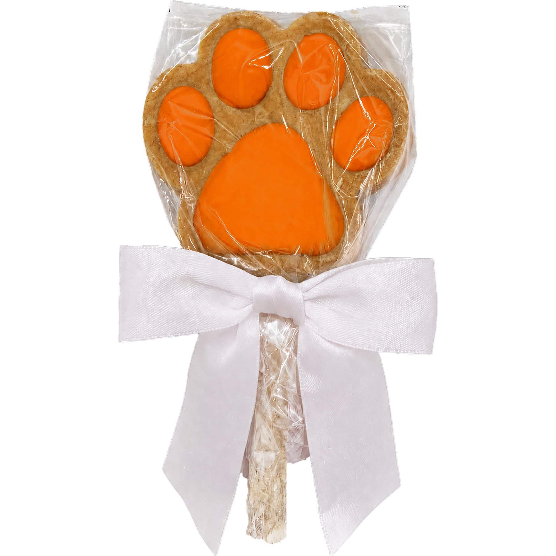 Claudia's Canine Bakery Orange Paw Print Pop Human Grade Peanut Butter Flavored Dog Crunchy Treats, 2.5-oz
