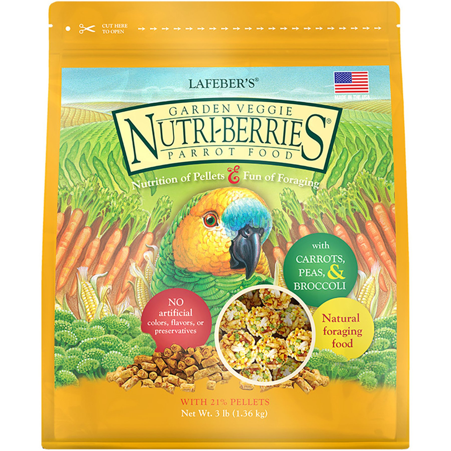 Lafeber Garden Veggie Nutri-Berries Parrot Food, 3-lb bag