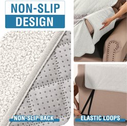 H.VERSAILTEX Fleece Fabric Loveseat Waterproof Quilted Couch Sofa Dogs Furniture Cover, White slide 2 of 7