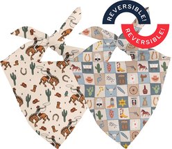 Dog Bandana Co. Rodeo Tie On Reversible Dog Bandana, Brown, Large slide 2 of 3