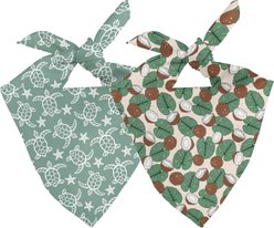 Dog Bandana Co. Turtles Tie On Reversible Dog Bandana, Green, Large