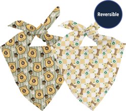 Dog Bandana Co. Squirrel Patrol Tie On Reversible Dog Bandana, Green, Large slide 2 of 3