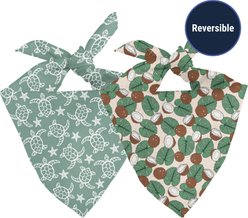Dog Bandana Co. Turtles Tie On Reversible Dog Bandana, Green, Large slide 2 of 3