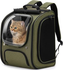 Pecute Bubble Backpack for Dogs & Cats Breathable Carrier, Dark Green