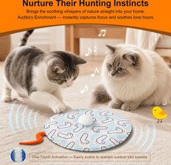 Niubya Smart Interactive Hide & Seek Ball with Feather Tail & Cover Cat Toy, Blue slide 2 of 8
