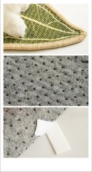 Fairela Leaf Natural Sisal Cat Scratching Mat Cat Scratch Pad with Non-Slip Backing, Decorative Floor Protector & Lounging Mat, Green, 11.8 x 28 x 2-in slide 2 of 9