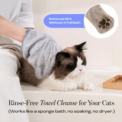 Muddi Pet Concentrated Rinse-Free Cat Shampoo & Conditioner with Bath Mitt, Grey, 4-fl oz bottle slide 2 of 9