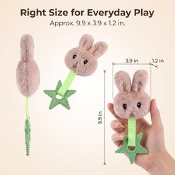 Kseroo Spiked Star Bunny Head Plush Dog Chew Toy, Beige slide 2 of 8