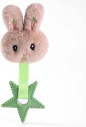 Kseroo Spiked Star Bunny Head Plush Dog Chew Toy, Beige slide 1 of 8