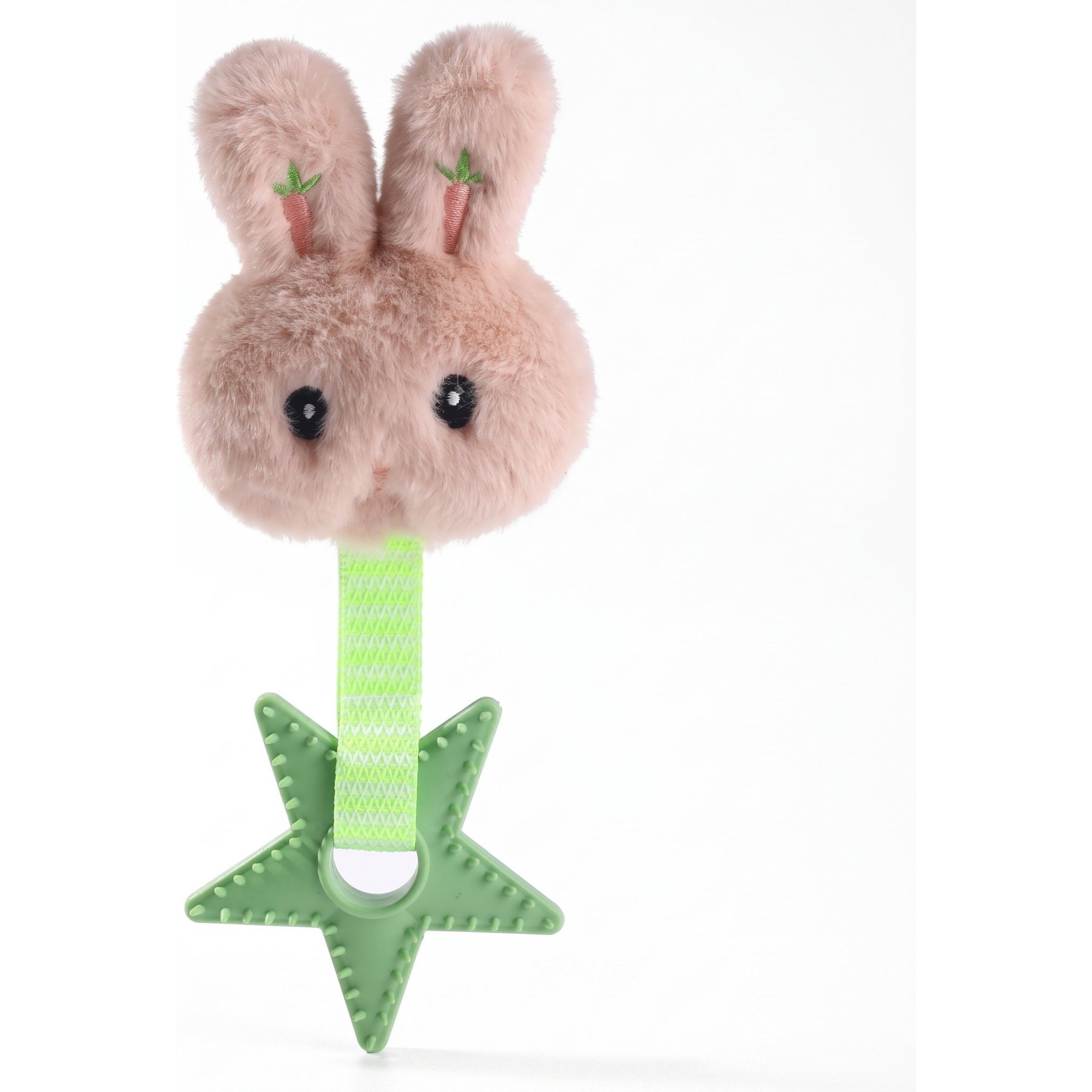 Kseroo Spiked Star Bunny Head Plush Dog Chew Toy, Beige