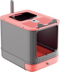 Bencmate Elevated Leak Proof Open Design Self Clean Cat Litter Box, Multicolor,13.78 x 17.72 x 14.17-in