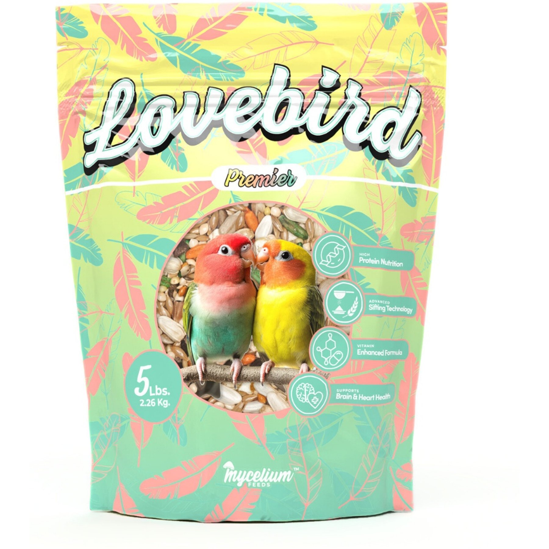 Mycelium Feeds Premier Seed Blends Lovebirds Food, 5-lb bag