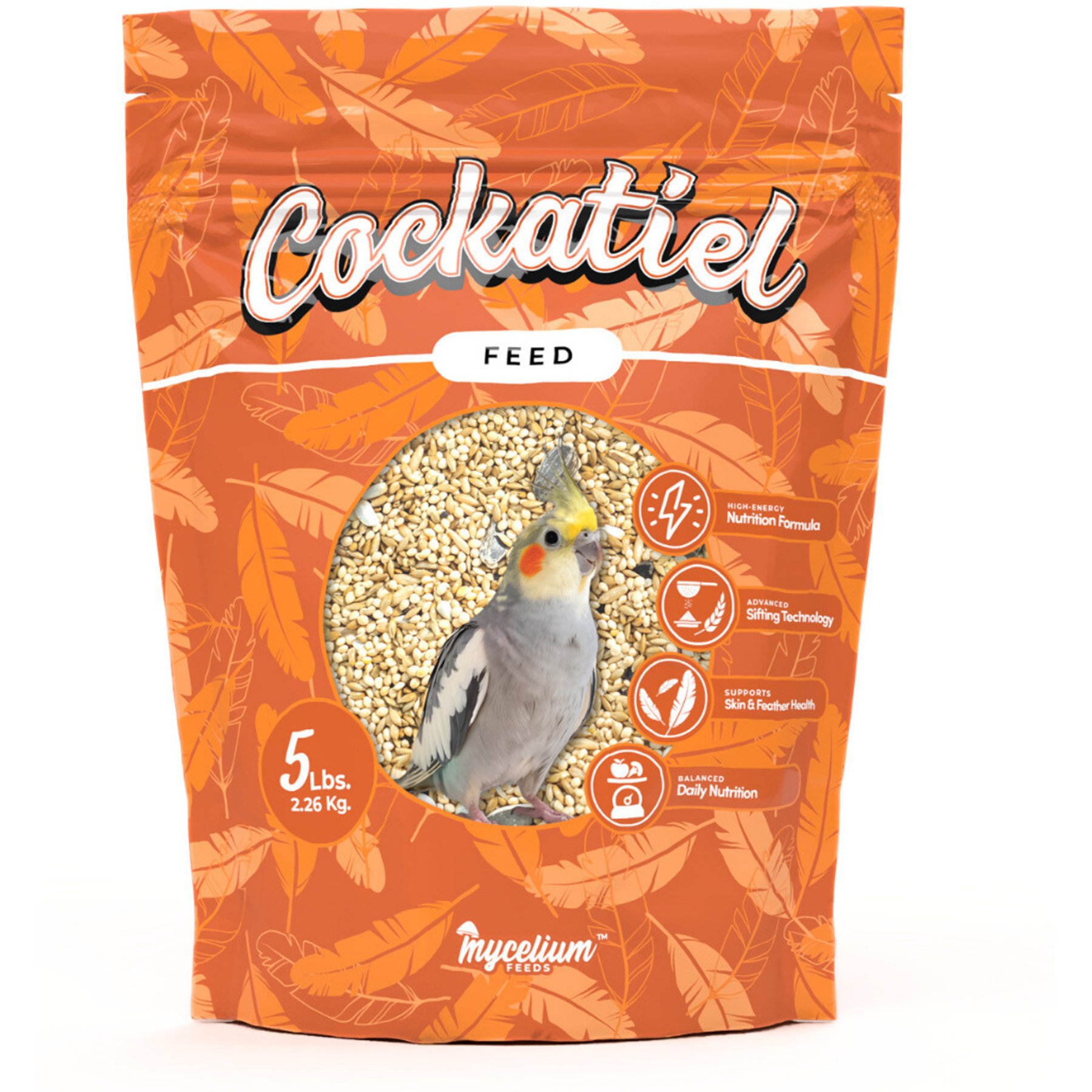 Mycelium Feeds Premium Dust Free Seed Blends Cockatiels Food, 5-lb bag