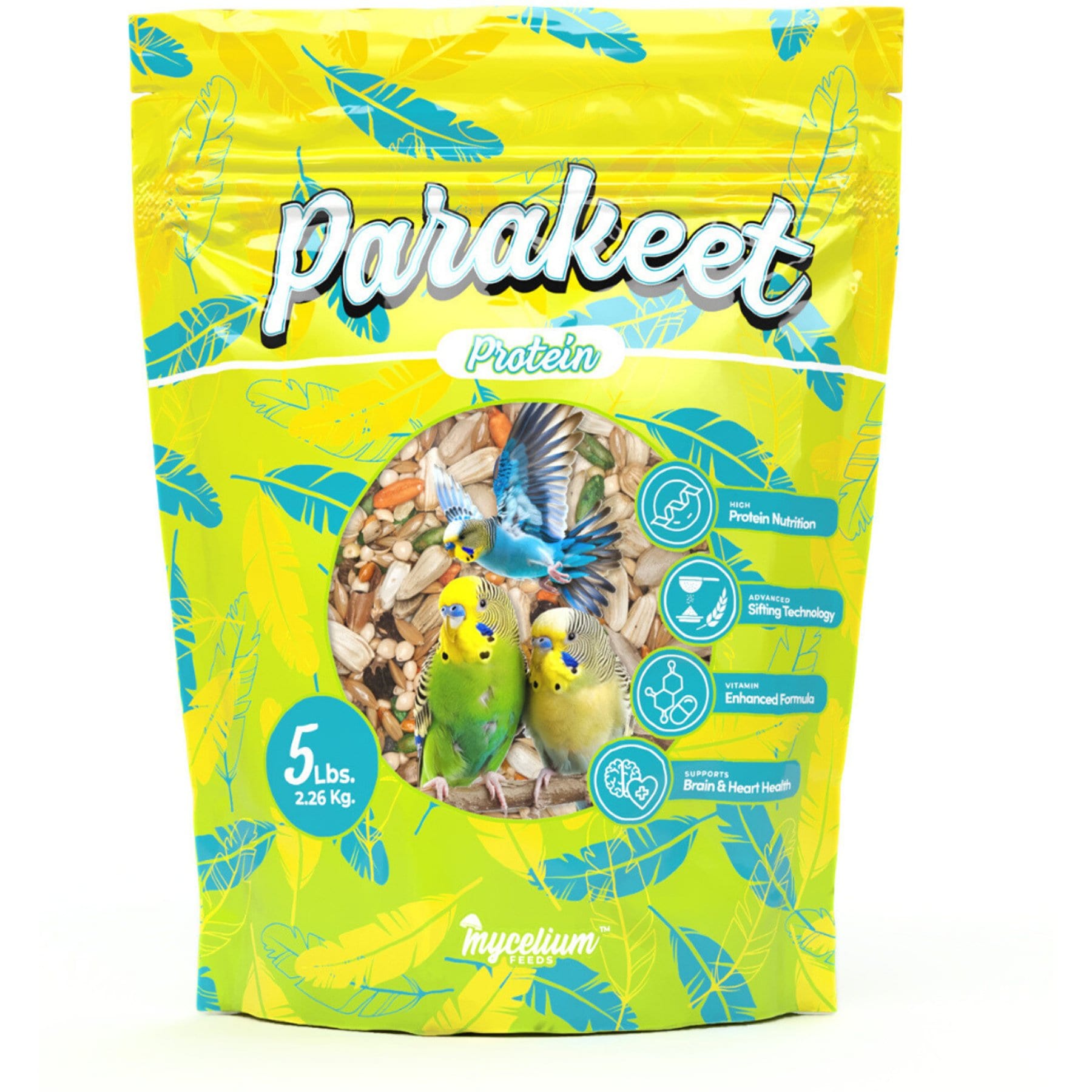 Mycelium Feeds Parakeet Protein Seed Blends Budgies Food, 5-lb bag