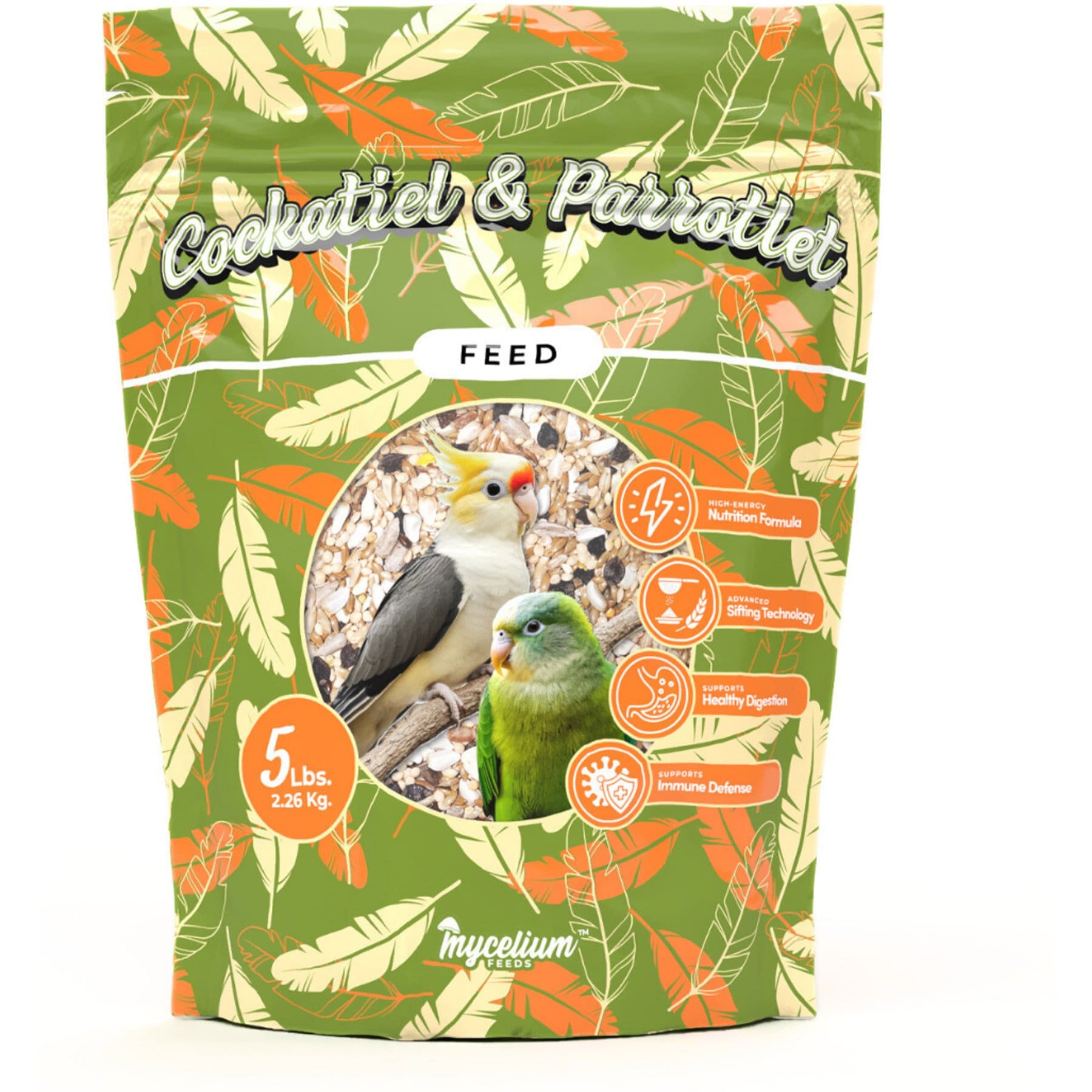 Mycelium Feeds Supports Daily Energy Immunity & Digestion Seed Blends Cockatiels Food, 5-lb bag