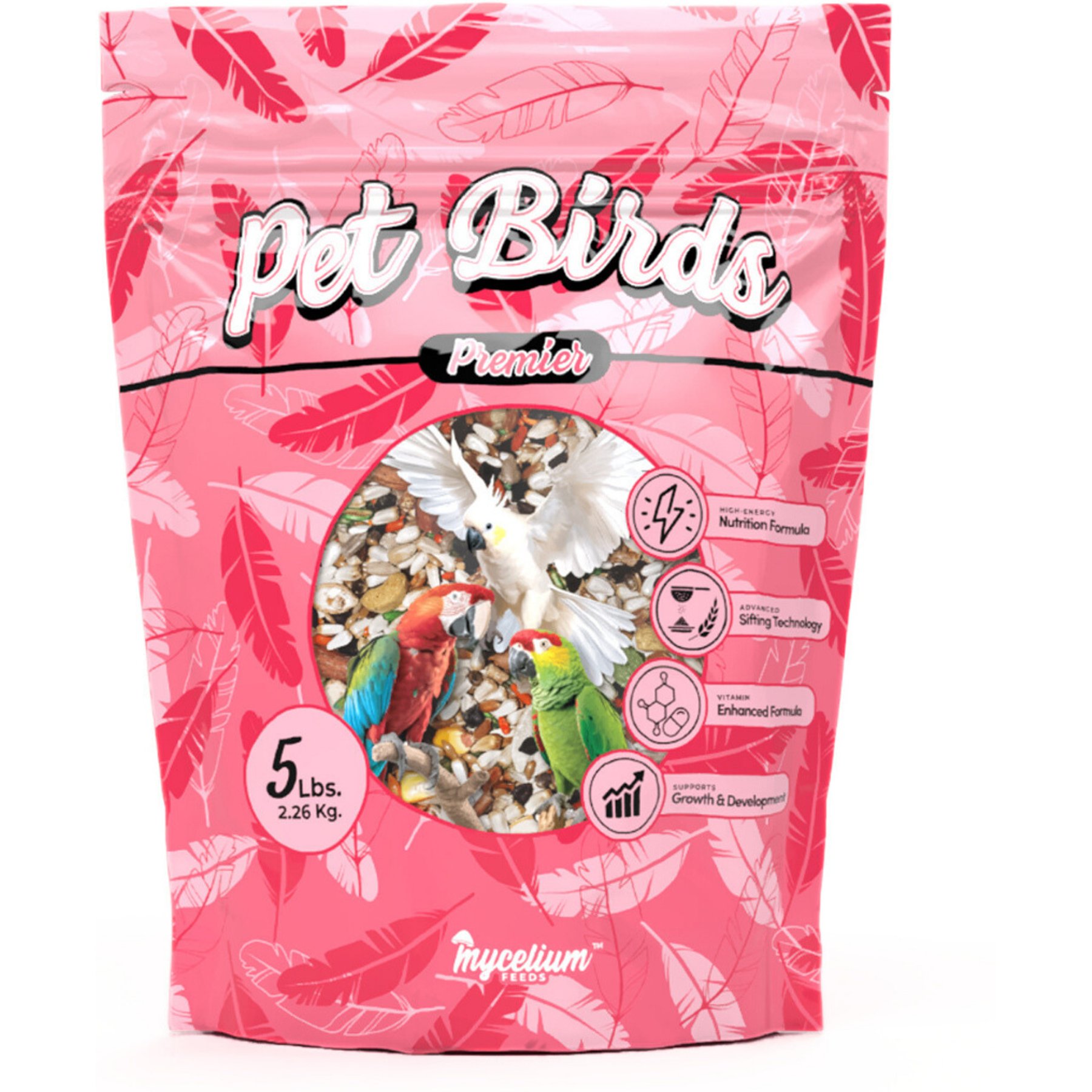 Mycelium Feeds Premier Seed Blends Parrots Food, 5-lb bag