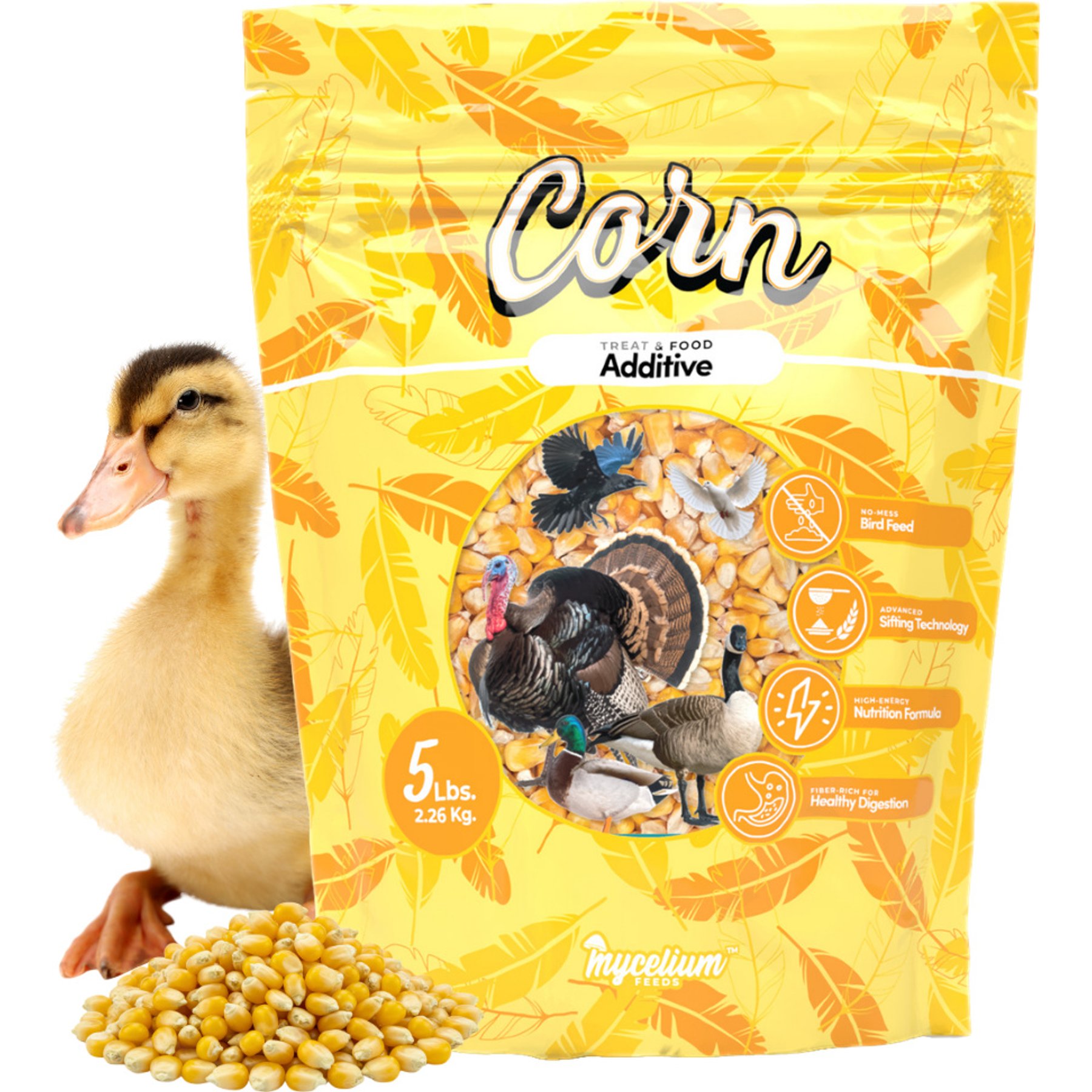 Mycelium Feeds Whole Kernel Corn Seed Blends Wild Pigeon Food, 5-lb bag