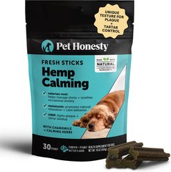 Pet Honesty Hemp Calming Pumpkin Flavored Dental Sticks for Dogs, 30 count