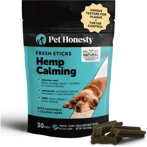 Pet Honesty Hemp Calming Pumpkin Flavored Dental Sticks for Dogs, 30 count