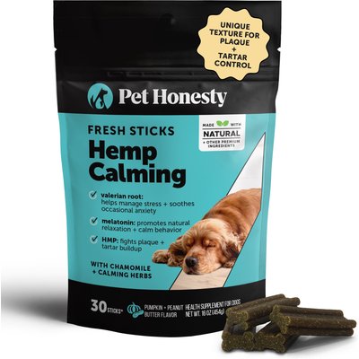 Pet Honesty Pet Honesty Hemp Calming Pumpkin Flavored Dental Sticks for Dogs, 30 count