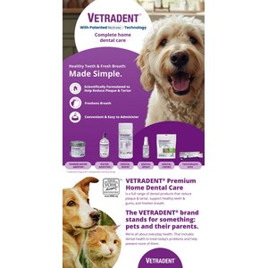 VETRADENT Organic Natural Mild Vanilla Flavored Dog & Cat Dental Wipes, 60 count