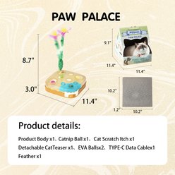 Migipaws 8-in-1 Paw Palace Flower Bouquet Interactive Electronic Cat Toy with Catnip slide 2 of 9