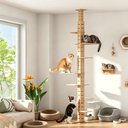 Coziwow Floor to Ceiling Adjustable Height Cat Tree Tower, 98-114in, Yellow