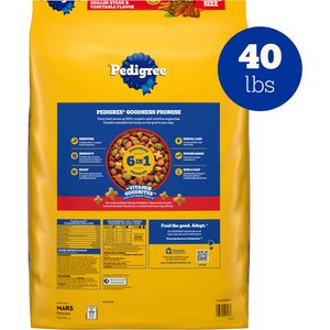 Pedigree Complete Nutrition Grilled Steak & Vegetable Flavor Dog Kibble Adult Dry Dog Food, 40-lb bag