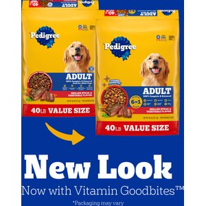 Pedigree Complete Nutrition Grilled Steak & Vegetable Flavor Dog Kibble Adult Dry Dog Food, 40-lb bag