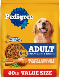 Pedigree Complete Nutrition Roasted Chicken & Vegetable Flavor Dog Kibble Adult Dry Dog Food, 40-lb bag