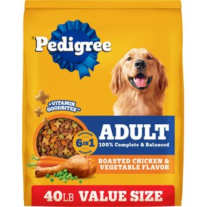 Pedigree Complete Nutrition Roasted Chicken & Vegetable Flavor Dog Kibble Adult Dry Dog Food, 40-lb bag