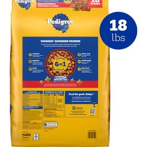 Pedigree Complete Nutrition Grilled Steak & Vegetable Flavor Dog Kibble Adult Dry Dog Food, 18-lb bag