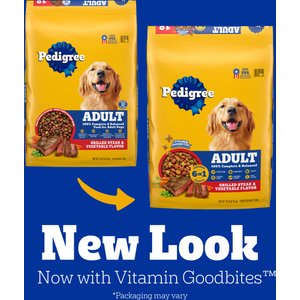 Pedigree Complete Nutrition Grilled Steak & Vegetable Flavor Dog Kibble Adult Dry Dog Food, 18-lb bag