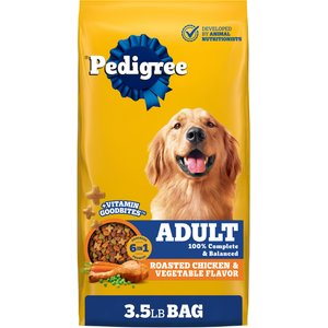 Pedigree Complete Nutrition Roasted Chicken & Vegetable Flavor Dog Kibble Adult Dry Dog Food, 3.5-lb bag