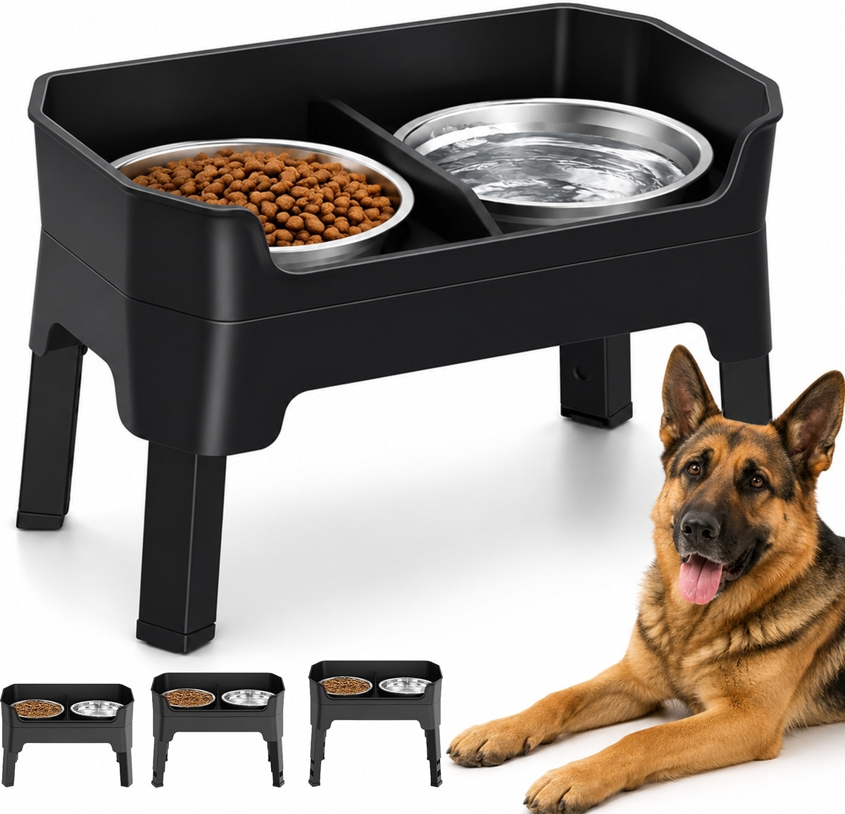 CASFUY 4 Adjustable Height 3-in-1 Stainless Steel Food Licking