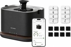 Petlibro Dockstream 2 Stainless Steel Cordless Rechargeable Cat Water Fountain & Filter Bundle, Black, 3-l