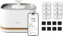 Petlibro Dockstream 2 Stainless Steel Cordless Rechargeable Cat Water Fountain, White, 3-l