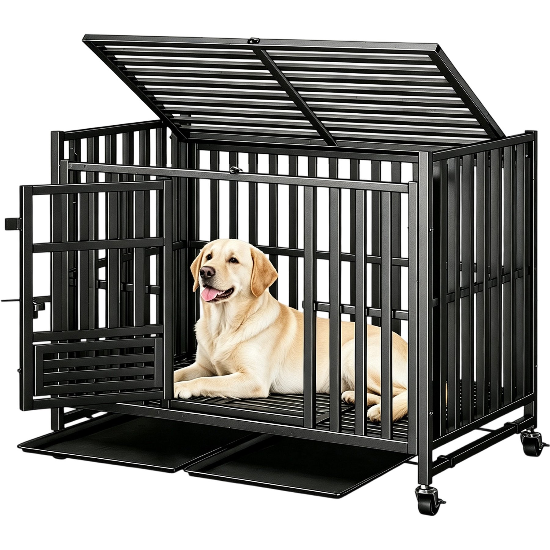 Newget Indoor & Outdoor Heavy Duty Dog Crate, Medium: 42 inch
