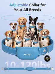 PATPET P680 1000ft NFC Pet ID Tag Bark & Remote Dog Training Electric Collar, Blue slide 2 of 9