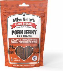 Miss Nelly's Canine Gourmet Pork Jerky Dog Soft & Chewy Treats, 16-oz bag