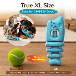 KADTC 2 IN 1 Durable Fish Bone Bully Stick Holder & Dog Chew Toy, Blue, X-Large slide 2 of 8
