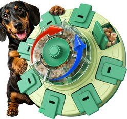 KADTC Lucky Wheel 2 In 1 Puzzle Dog Toy, Green