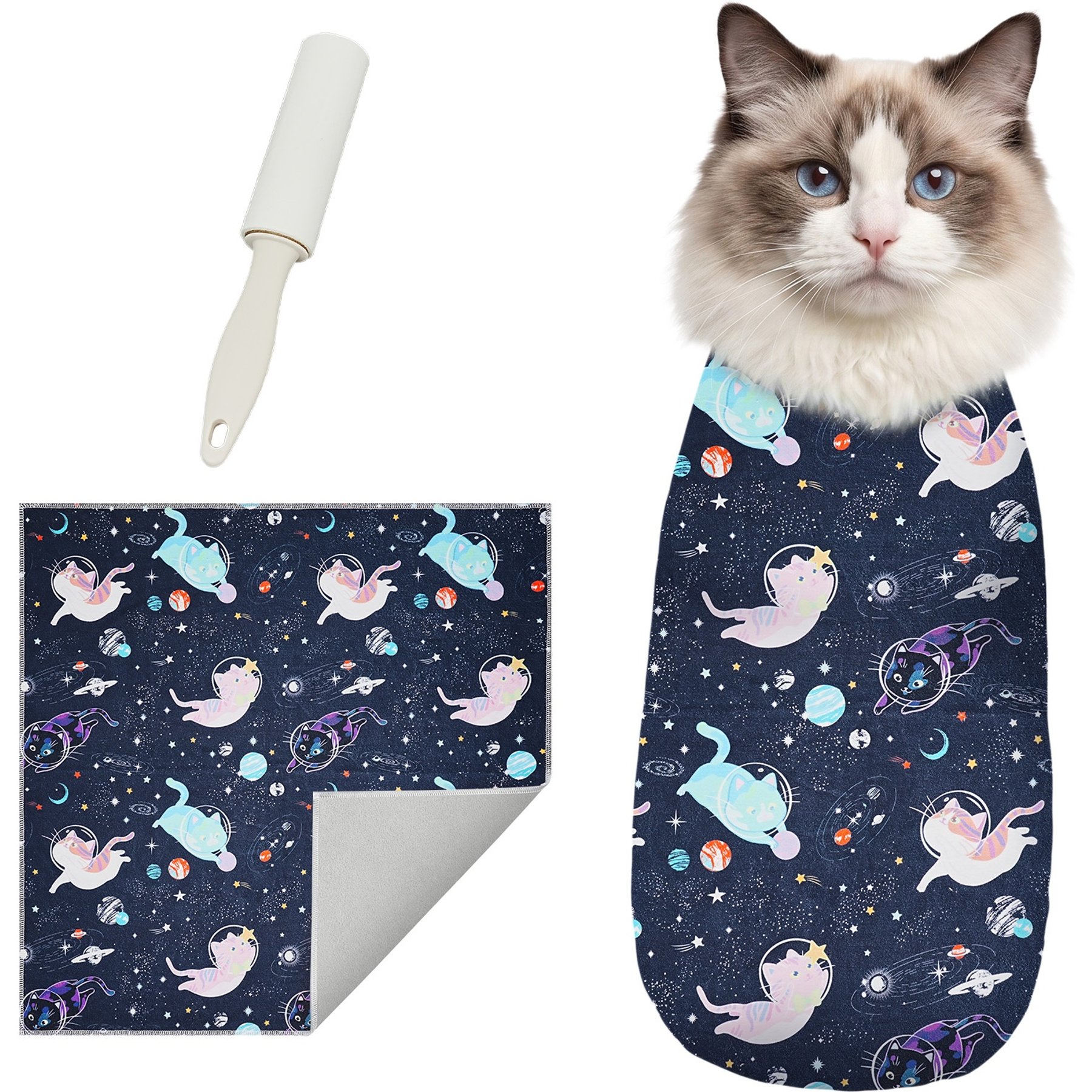 Supet Self-Adhesive Cat Wrap for Cutting Nails, Star, Large