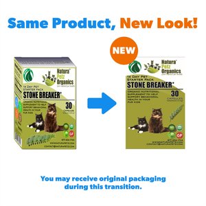 Natura Petz Organics Stone Breaker Starter Pack Homeopathic Medicine for Bladder Stones & Kidney Stones for Cats, 30 count