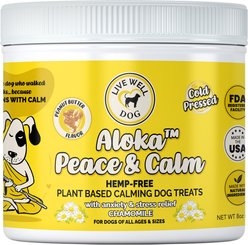 Live Well Dog Aloka Peace & Calm Peanut Butter Flavored Soft Chew Supplement for Dogs, 8-oz jar