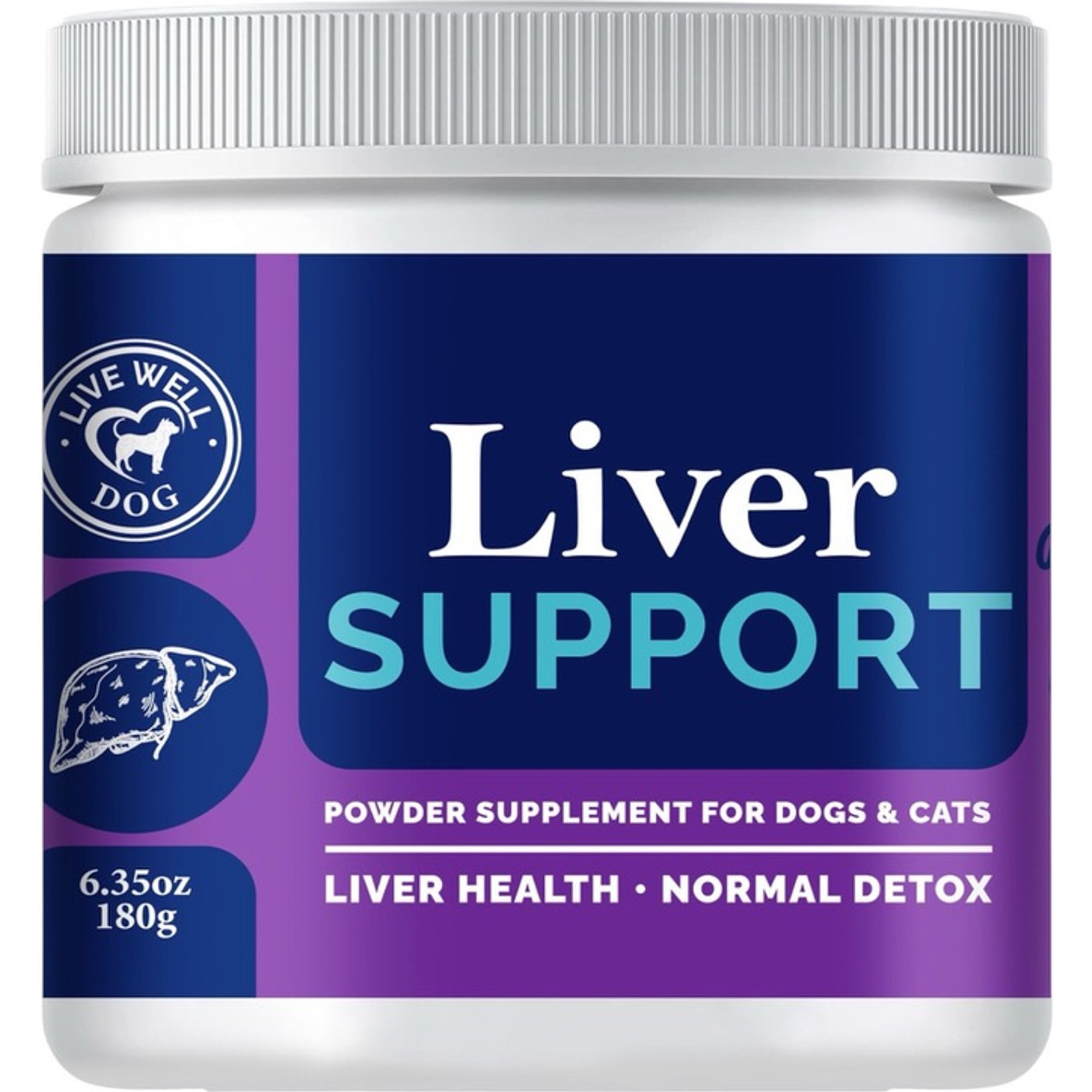 Live Well Dog Liver Support Digestive-Health Flavored Powder Supplement for Dogs & Cats, 6.35-oz jar