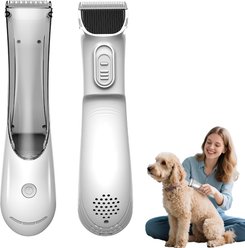 Newget Cordless Rechargeable Dog & Cat Hair Clipper with Ceramic Blade, Vacuum Function & 3 Speed Adjustable Low Noise Trimmer